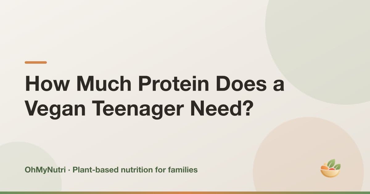 How Much Protein Does a Vegan Teenager Need? (With a Real Day of Food)